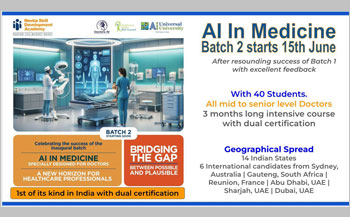 NSDA is launching the 2nd batch of the course “AI In Medicine” from 15th June 2025